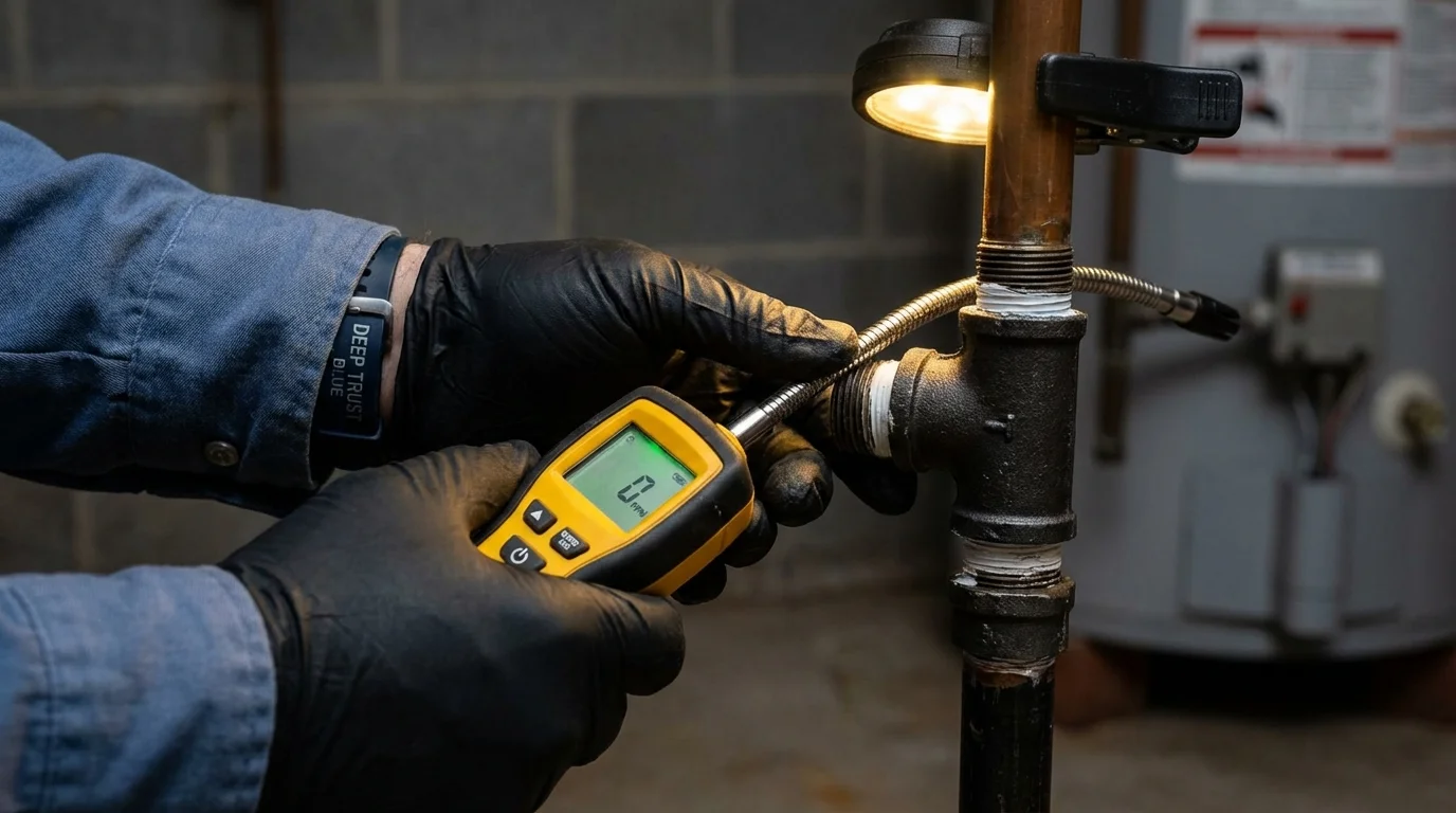 Gas leak detection with electronic sniffer by Johns Plumbing LLC in Schulenburg