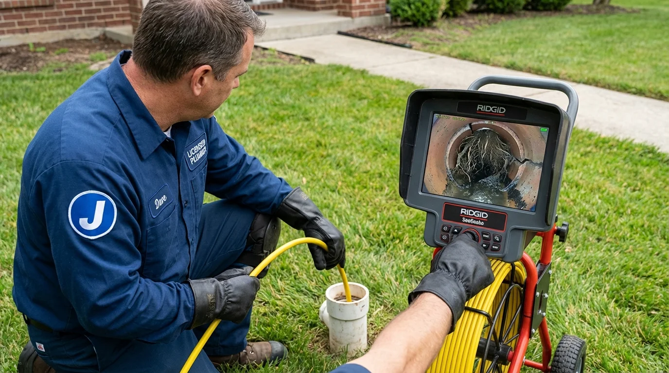 Sewer camera inspection being performed by Johns Plumbing LLC in Schulenburg